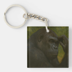 Porte-clés Réflexion de Gorilla - Portrait réfléchi de la fau