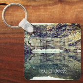 Porte-clés Réflexion d'eau de mur de roche personnalisée (Recto)