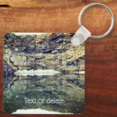 Porte-clés Réflexion d'eau de mur de roche personnalisée (Verso)