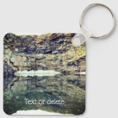 Porte-clés Réflexion d'eau de mur de roche personnalisée (Dos)