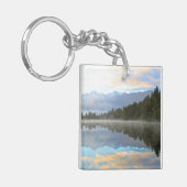 Porte-clés Réflexion des arbres du lac Misty Nature paisible (Devant gauche)
