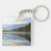 Porte-clés Réflexion des arbres du lac Misty Nature paisible (Dos)