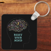 Porte-clés Reformez votre esprit inspirant Word Art Design (Verso)