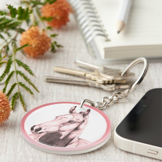 Porte-clés Regard calme (saumon) (Devant Droit)
