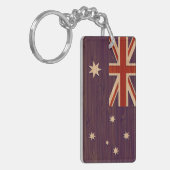 Porte-clés Regard en bambou et drapeau gravé d'Australien de (Devant gauche)