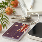 Porte-clés Regard en bambou et drapeau gravé d'Australien de (Devant droit)