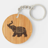 Porte-clés Regard en bambou et rétro éléphant thaïlandais (Dos)