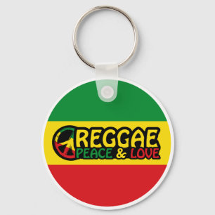 Porte-clés Reggae art with positive words Peace and Love