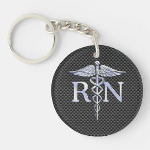Porte-clés Registered Nurse RN Caduceus Snakes Decor
