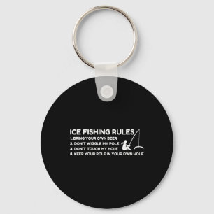 Porte-clés Règles de pêche sur glace drôles