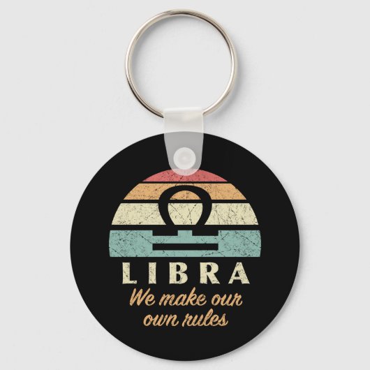 Porte-clés Règles de Zodiac de Libra Funny (Verso)