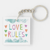 Porte-clés Règles magiques d'amour avec des coeurs (Dos)