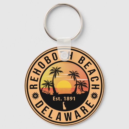Porte-clés Rehoboth Beach Delaware Retro Sunset Souvenirs 60  (Recto)