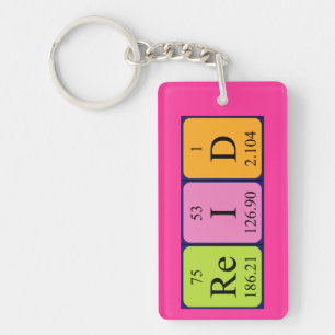 Porte-clés Réid clé de nom de table périodique