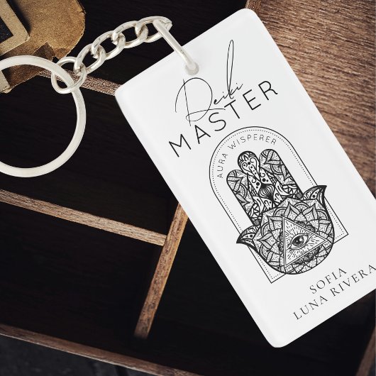 Porte-clés Reiki Master Hamsa Hand Evil Eye Yoga Therapist