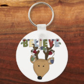 Porte-clés Reindeer Believe Tshirts et cadeaux de vacances (Recto)