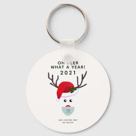 Porte-clés Reindeer de masque de logo Noël 2021 (Recto)