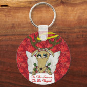 Porte-clés Reindeer Tis the Season to be Vegan Cadeaux Vêteme (Recto)