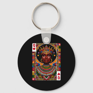 Porte-clés reine africaine carte melanine fierté noire blm