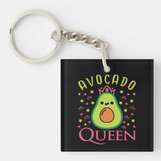 Porte-clés Reine de l'avocat mignonne avec cœur Fille Keto Cu