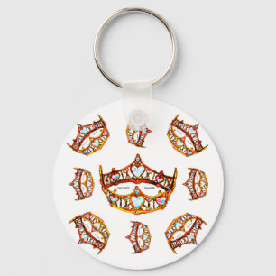 Porte-clés Reine des Coeurs Couronnes d'or Tiaras porte - clé