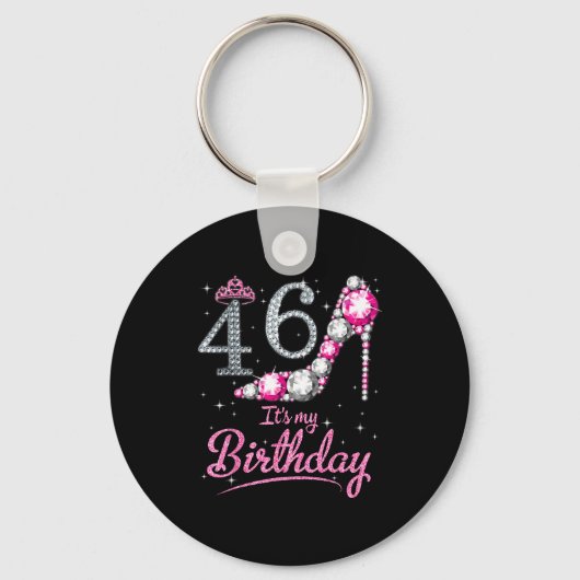 Porte-clés Reine joyeux anniversaire 46 ans (Recto)