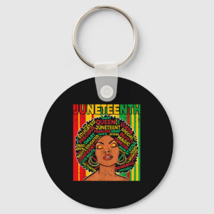 Porte-clés reine rétro melanine Juneteenth afro-américaine