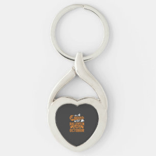 Porte-clés Reines d'Halloween nées en octobre Typographie Vin