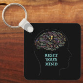 Porte-clés Réinitialisez votre esprit Inspirational Word Art  (Recto)