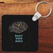 Porte-clés Réinitialisez votre esprit Inspirational Word Art  (Verso)