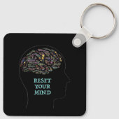 Porte-clés Réinitialisez votre esprit Inspirational Word Art  (Dos)
