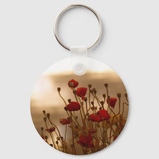 Porte-clés REJOICE Red Poppies Design floral (Recto)