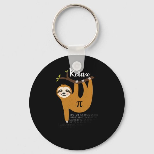 Porte-clés Relax C'est juste Pi 3.14 Funny Sloth Pi Day Math (Recto)