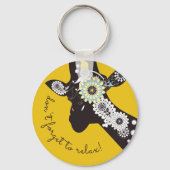 Porte-clés Relax - Girafe funky cool jaune (Recto)