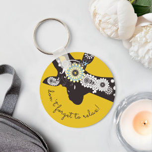 Porte-clés Relax - Girafe funky cool jaune