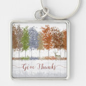 Porte-clés Remerciez Thanksgiving Trees et Lone Deer (Devant)
