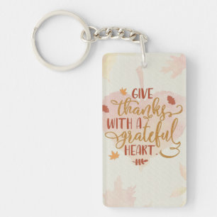 Porte-clés Remerciez-vous avec une typographie du coeur graci