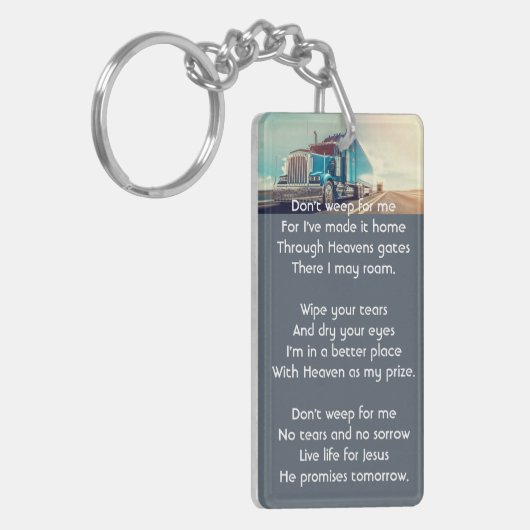 Porte-clés Remorque photo Memorial Keepsaké Semi Truck Tracte (Devant gauche)