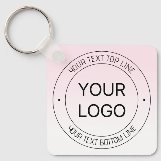 Porte-clés Remplacement de logo facile & Texte éditable Rose (Recto)