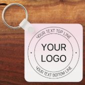 Porte-clés Remplacement de logo facile & Texte éditable Rose (Recto)