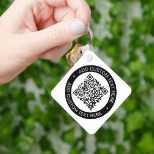 Porte-clés Remplacez par votre propre code QR ou image téléch