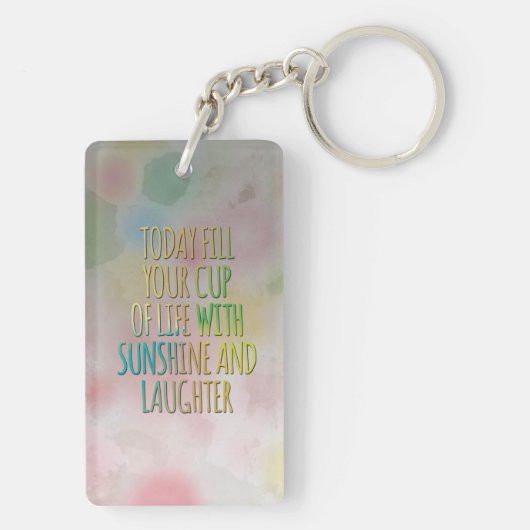 Porte-clés Remplissez votre tasse d'aquarelle (Dos)