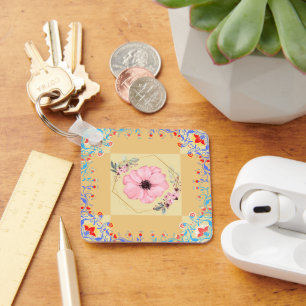 Porte-clés Renaissance printanière, renouveau floral vibrant