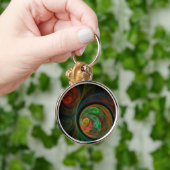 Porte-clés Renaissance Vert Art Abstrait Petit (Main)