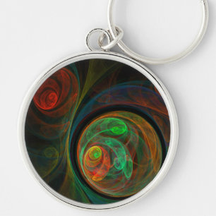 Porte-clés Renaissance Vert Art Abstrait Petit