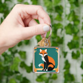 Porte-clés Renard Art Déco (main)