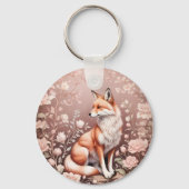Porte-clés Renard Avec Flore Rose Rêvé (Verso)