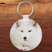 Porte-clés Renard blanc arctique dans la neige (Recto)