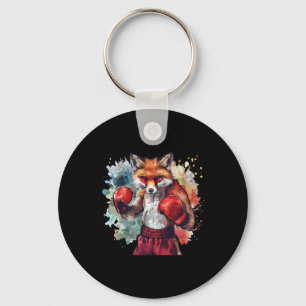 Porte-clés Renard Boxeur Avec Gants De Boxe Kickboxing Drôle