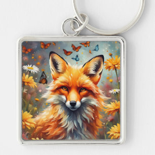 Porte-clés Renard dans la prairie